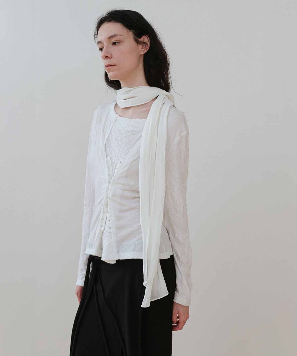 로우타이드(LOW TIDE) CREASE SNAP TOP [WHITE]