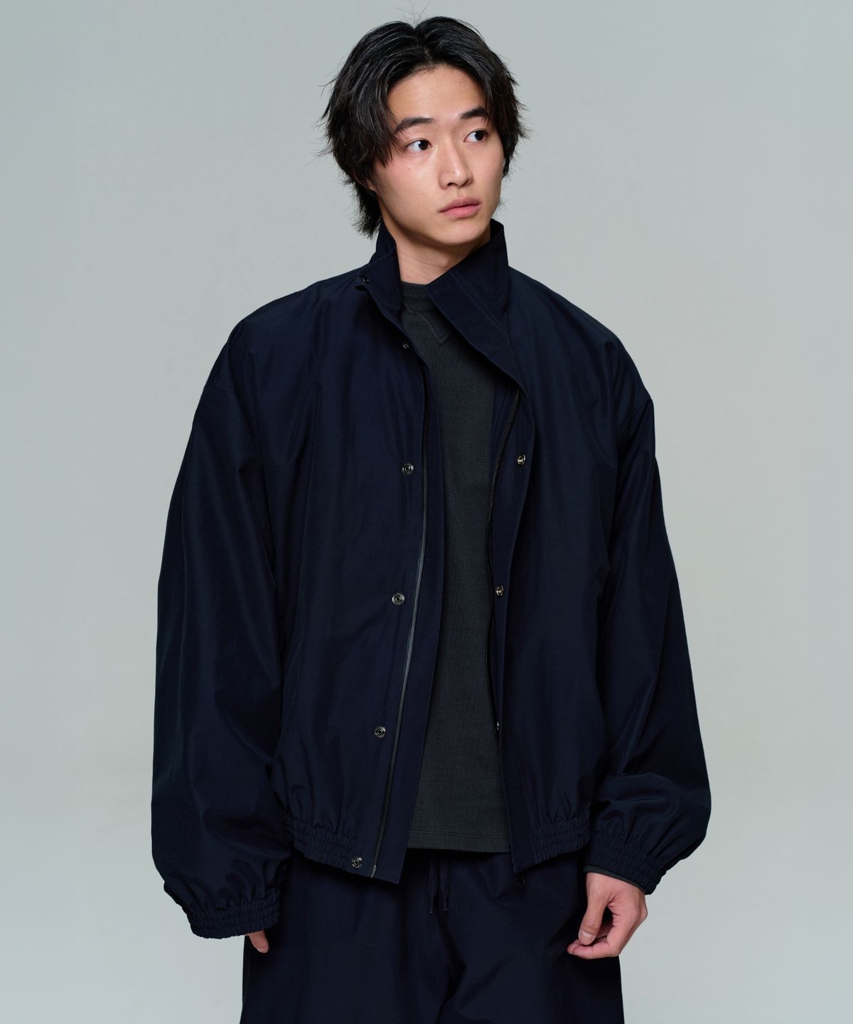 이알에이(ERA) MEN OVERSIZED TRACK ZIP JACKET - DARK NAVY