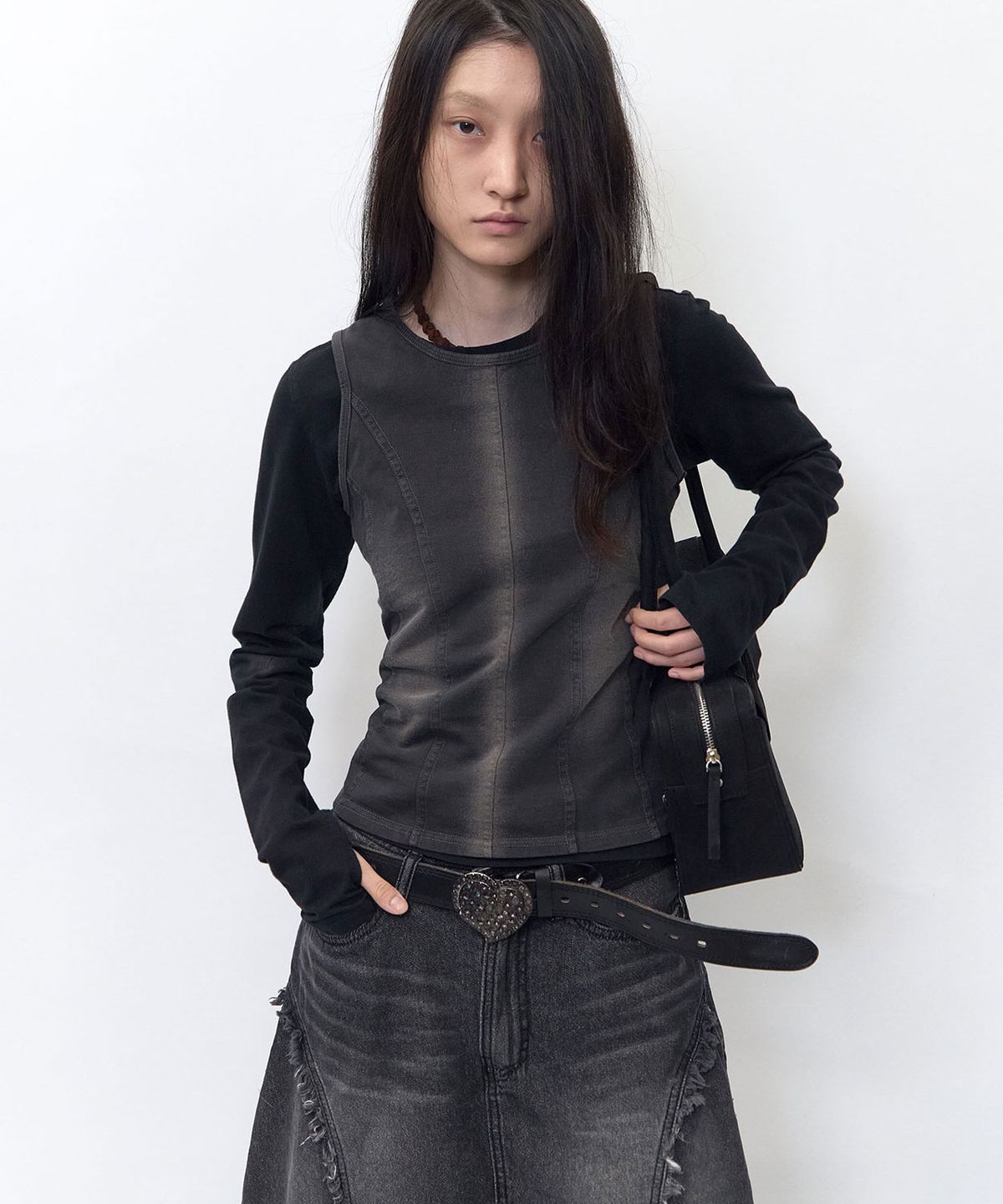 비엘알(BLR) Vintage Washing Sleeveless Grey