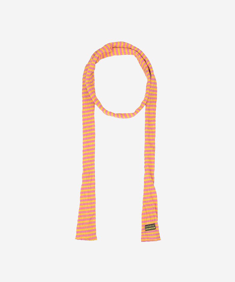 WORKSHOP SKINNY STRIPE MUFFLER YELLOW/PINK