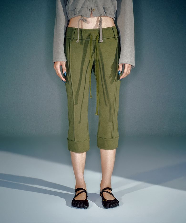 WORKSHOP CAPRI SLIM JERSEY PANTS KHAKI