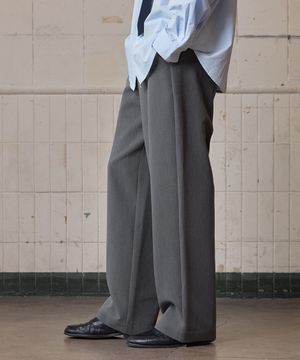 하프 밴딩 와이드 TR 슬랙스 챠콜