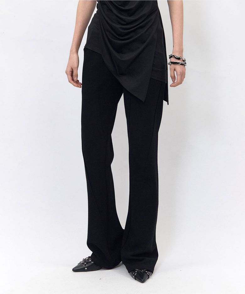 Arc Line Comfy Bootcut Pants Black