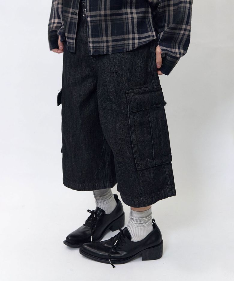 Utility Leather-Trim Bermuda Pants