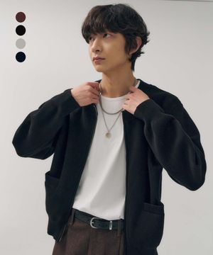 라운드집업 크롭 자켓 [4COLOR]