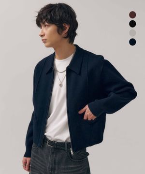 카라 집업 크롭 자켓 [4COLOR]