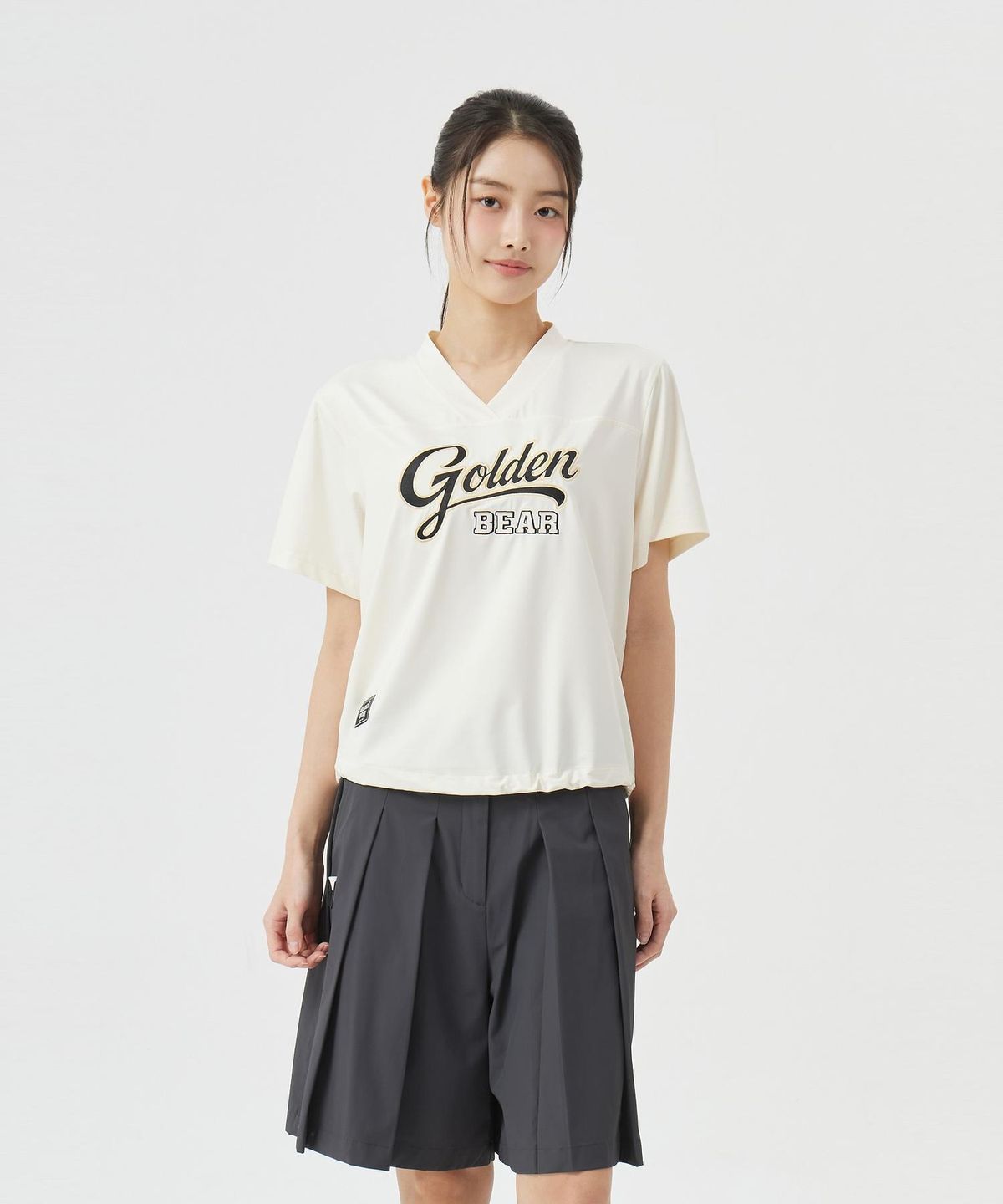 골든베어(GOLDEN BEAR) (W) Satin Short Shirt G5TAM26231IVX