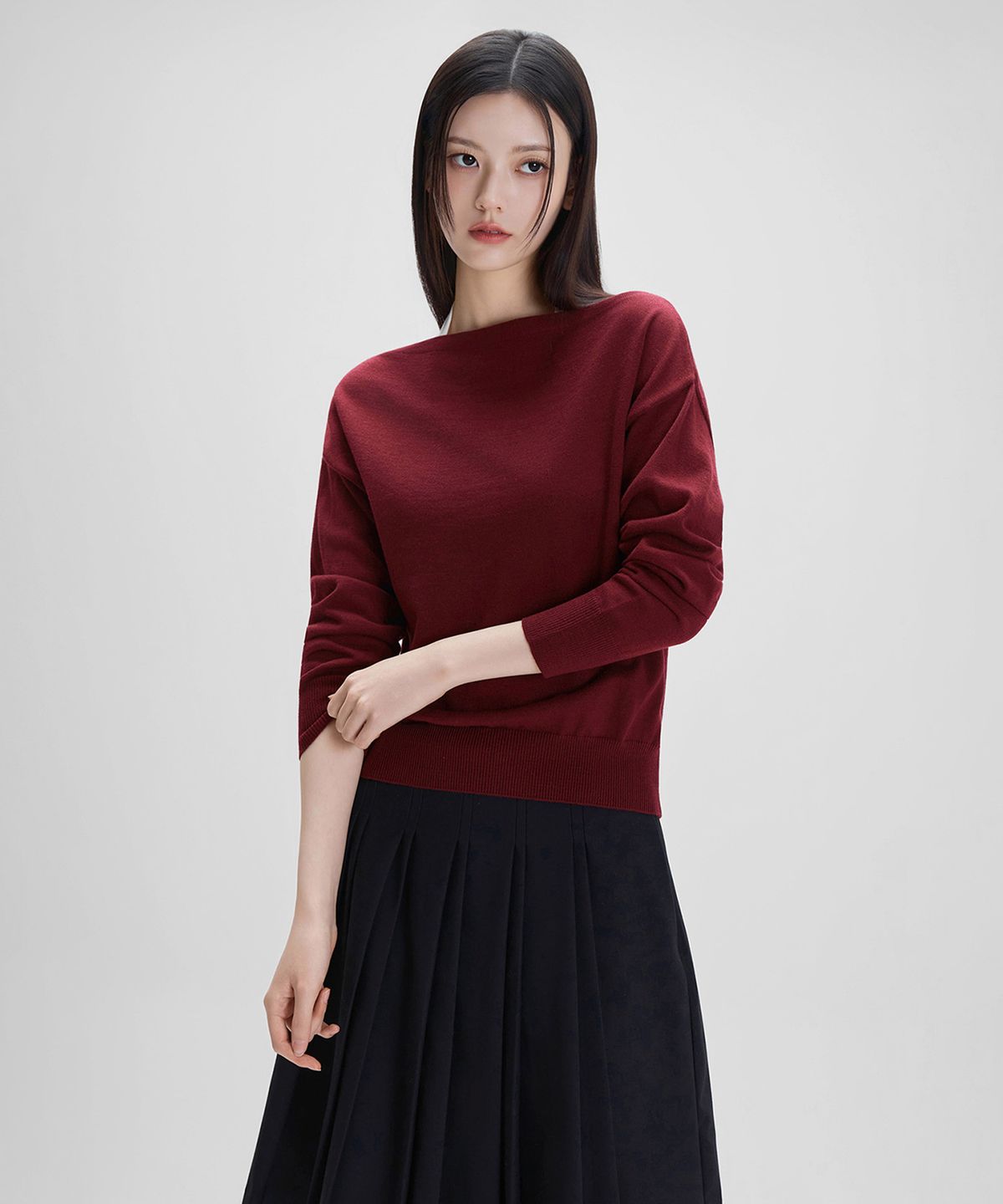미쏘(MIXXO) 원숄더 니트 풀오버_MIWKAG416T