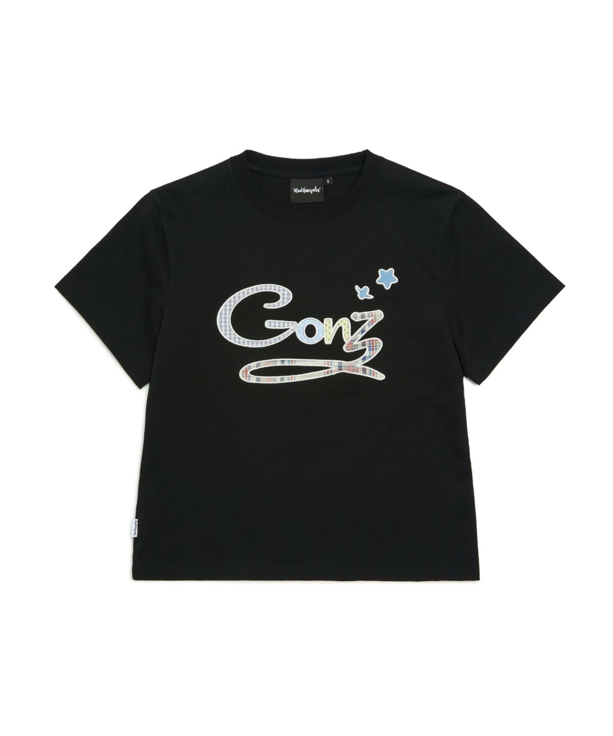 마크곤잘레스(MARK GONZALES) 우먼즈 GONZ 아플리케 크롭 티셔츠 - BLACK