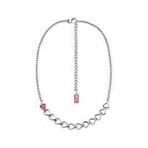 DX1666040 D 로고 하트 모티브 체인 목걸이