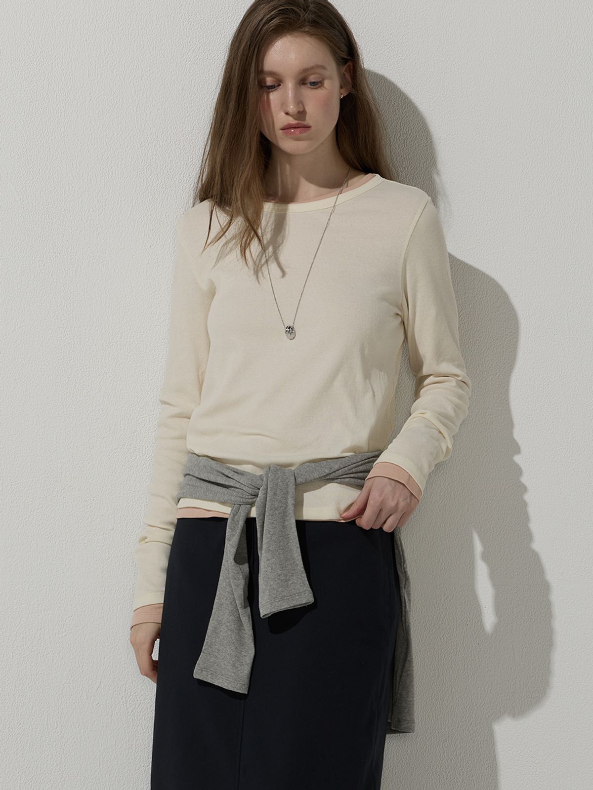 비뮤즈맨션(BEMUSE MANSION) Basic round tee - 3colors