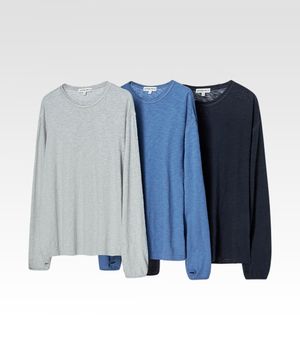 텍스처드 슬럽 롱 슬리브 티셔츠 3 COLOR