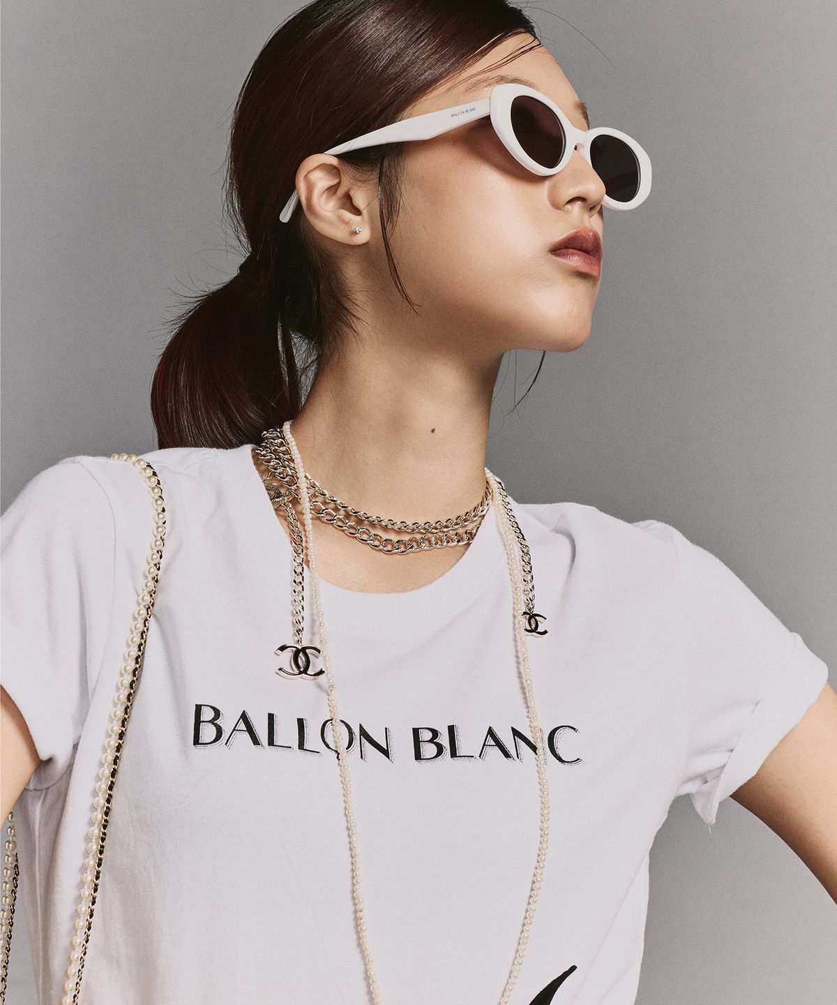 발롱블랑 라이프(BALLONBLANC LIFE) Women’s Round Tee - WHITE