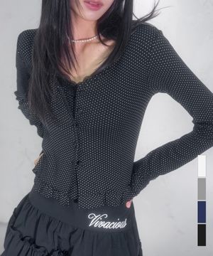 엘리나 로맨틱 도트 가디건 세트_4Colors