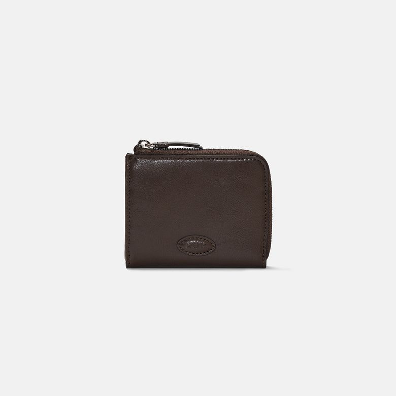 Oval button wallet Wrinkled Umber