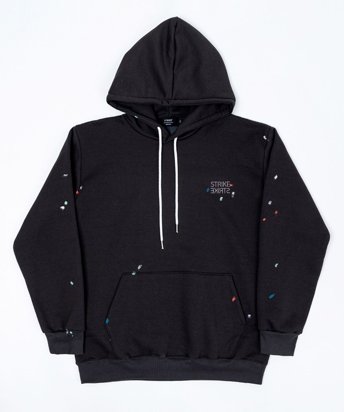 스트라이크(STRIKE) Artistic Stud & Paint Hooded Sweatshirt (CHARCOAL)