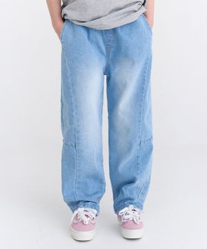 봄버전 F25 커브드 청바지 (연청)