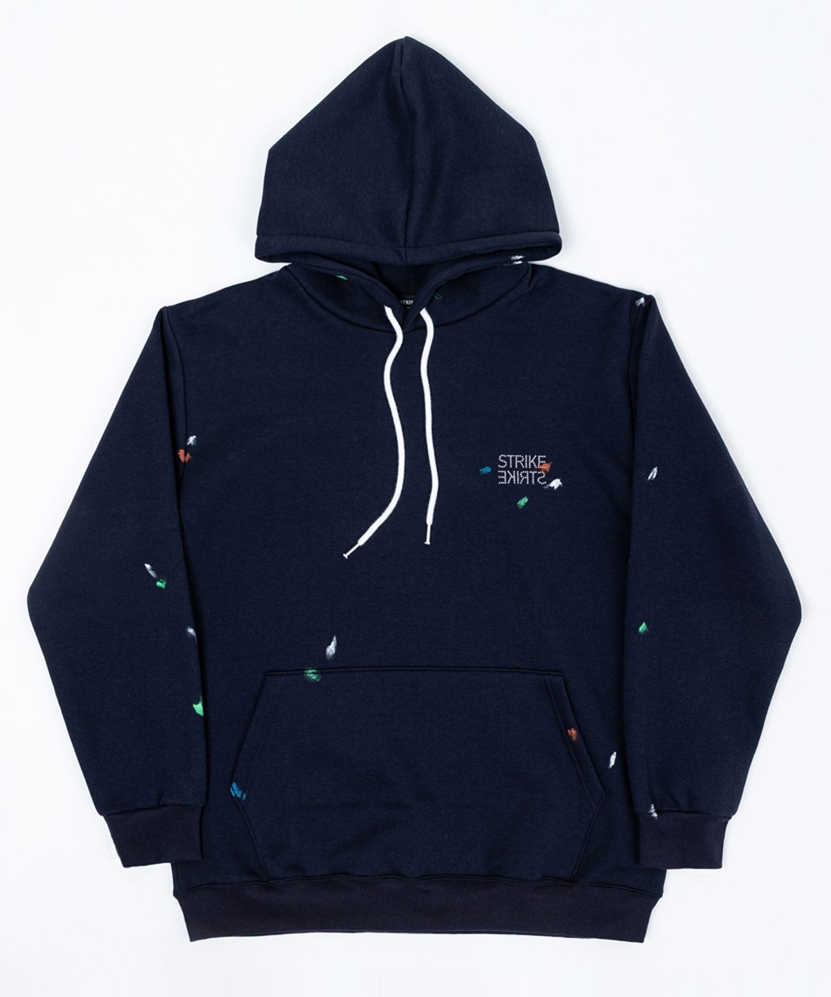 스트라이크(STRIKE) Artistic Stud & Paint Hooded Sweatshirt (NAVY)