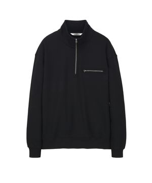 코어 하프 집업 스웻 셔츠 블랙