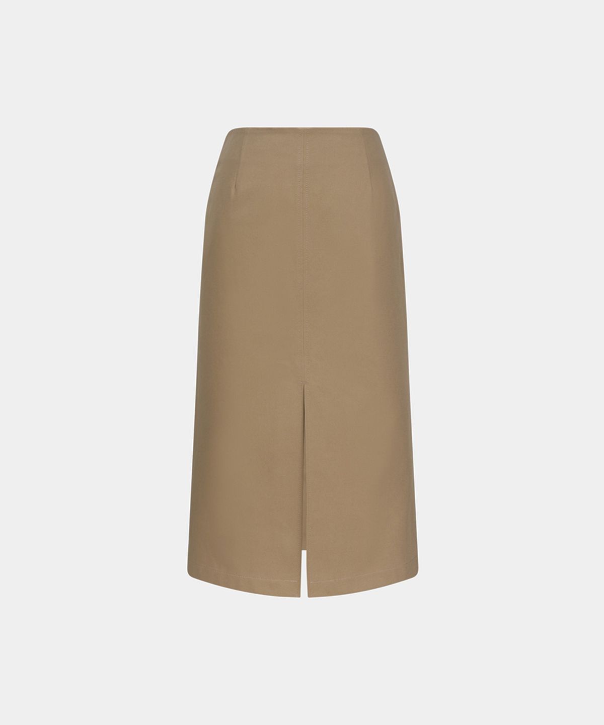 노이스(NOICE) W STRAIGHT COTTON SLIT SKIRT - BEIGE