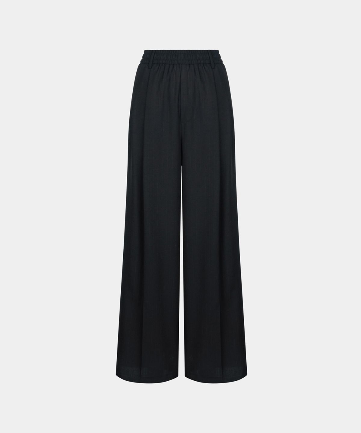 노이스(NOICE) W VERANO WOOL STRIPED STRAIGHT PANTS - BLACK
