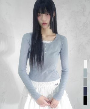 뮤리엘 플라워 펀칭 레이어드 티_5Colors