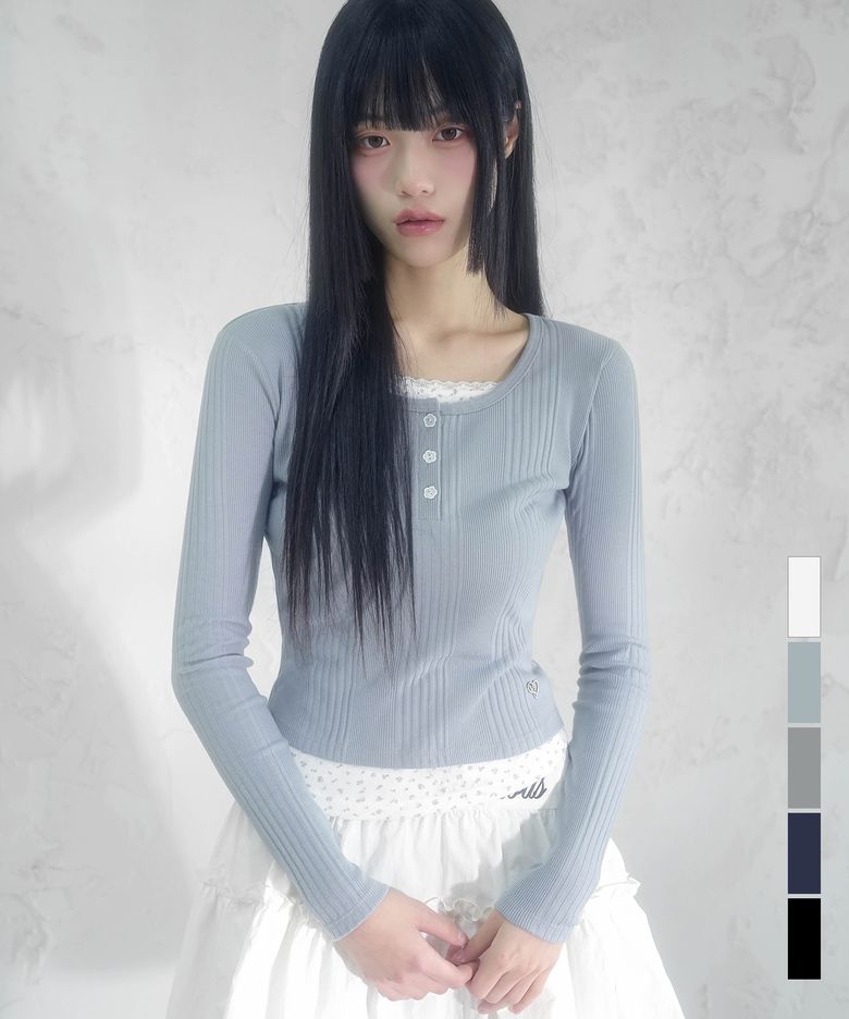 뮤리엘 플라워 펀칭 레이어드 티_5Colors