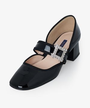 크리스탈 버클 에나멜 메리제인 펌프스 K56P021