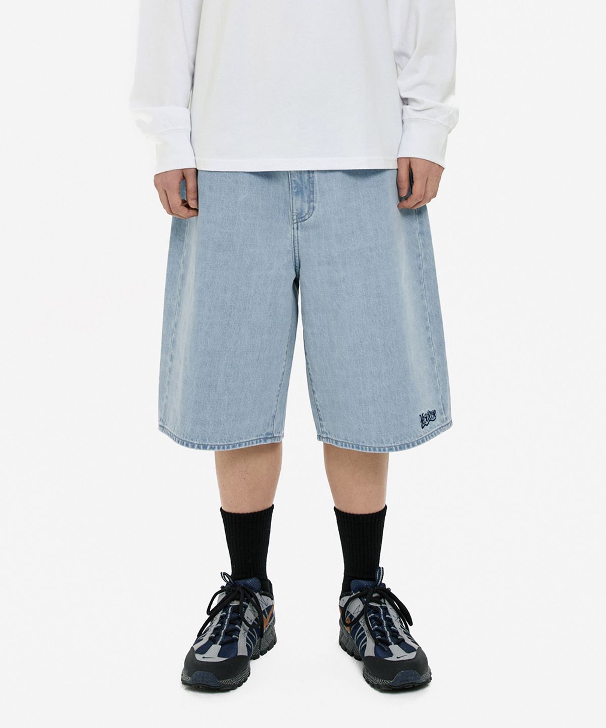 예스아이씨(YESEYESEE) Calf Cut Jort Light Indigo