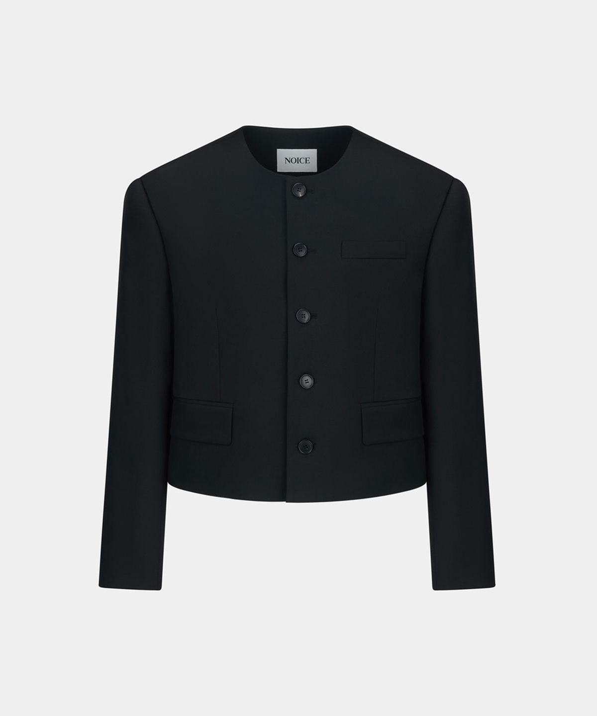 노이스(NOICE) W PURE COLLAR TAILORED JACKET - BLACK
