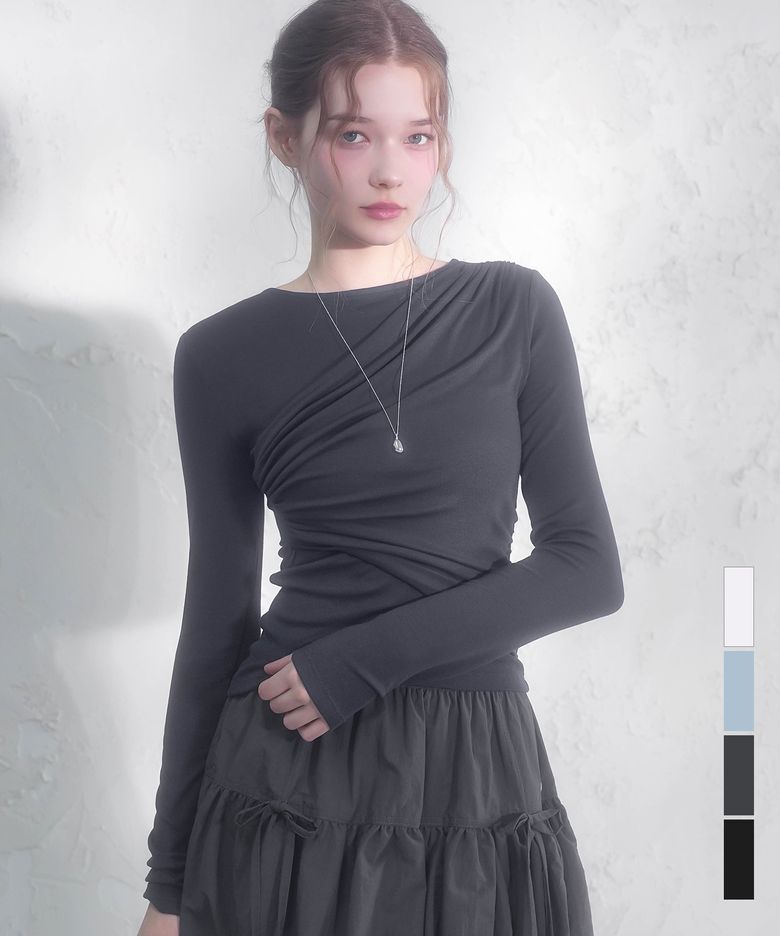 브리이에 셔링 드레이프 티_4Colors