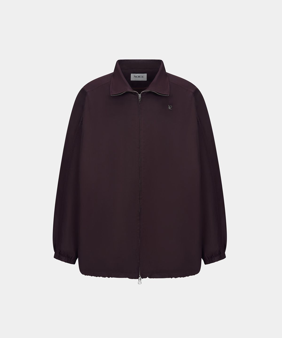 노이스(NOICE) W NYLON HIGH-NECK ZIP-UP JUMPER - WINE