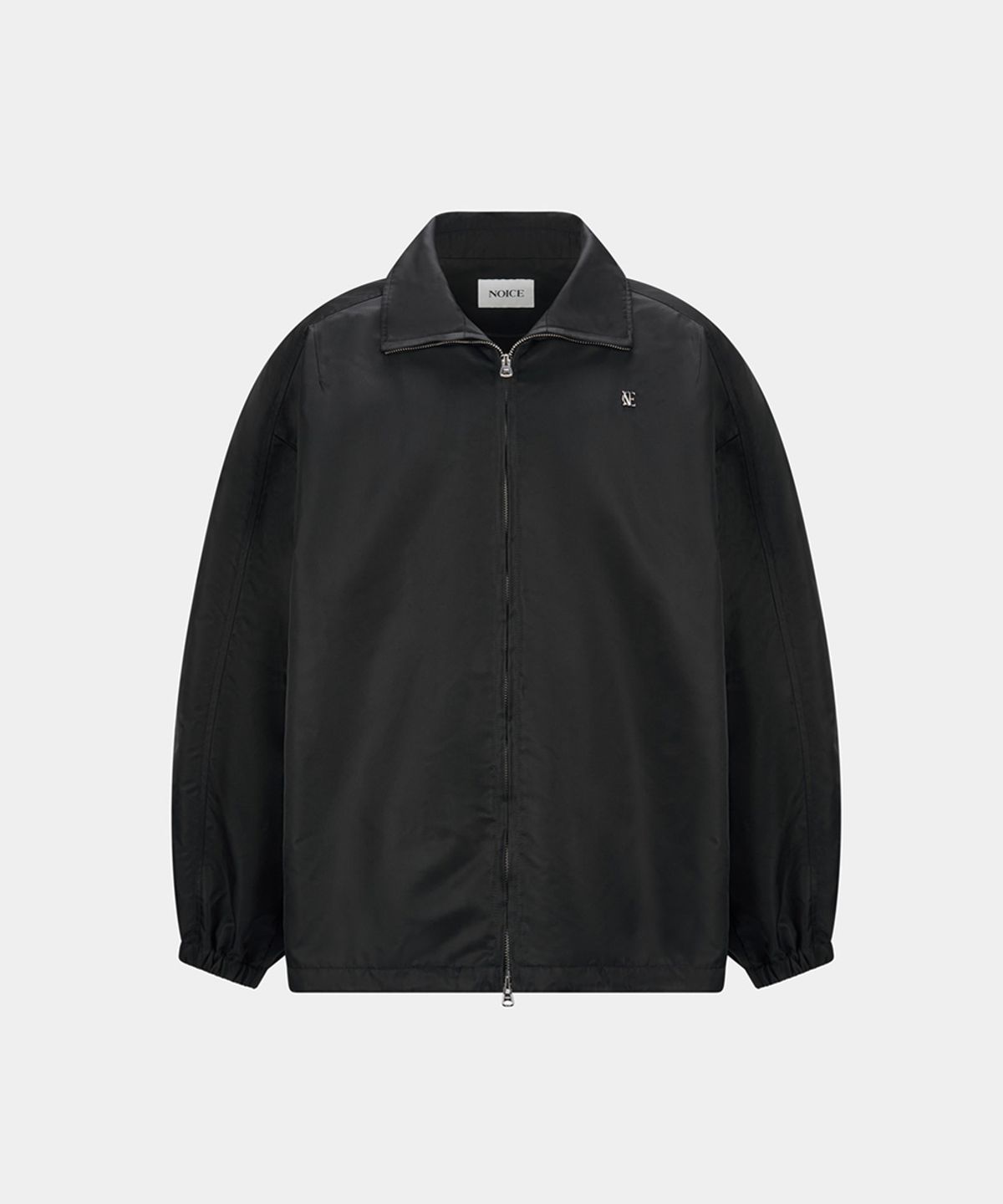 노이스(NOICE) W NYLON HIGH-NECK ZIP-UP JUMPER - BLACK