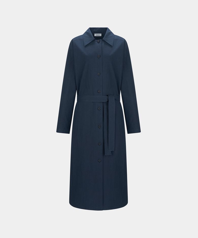 W BELTED TRENCH MULTI-WAY DRESS - DARK GRAY