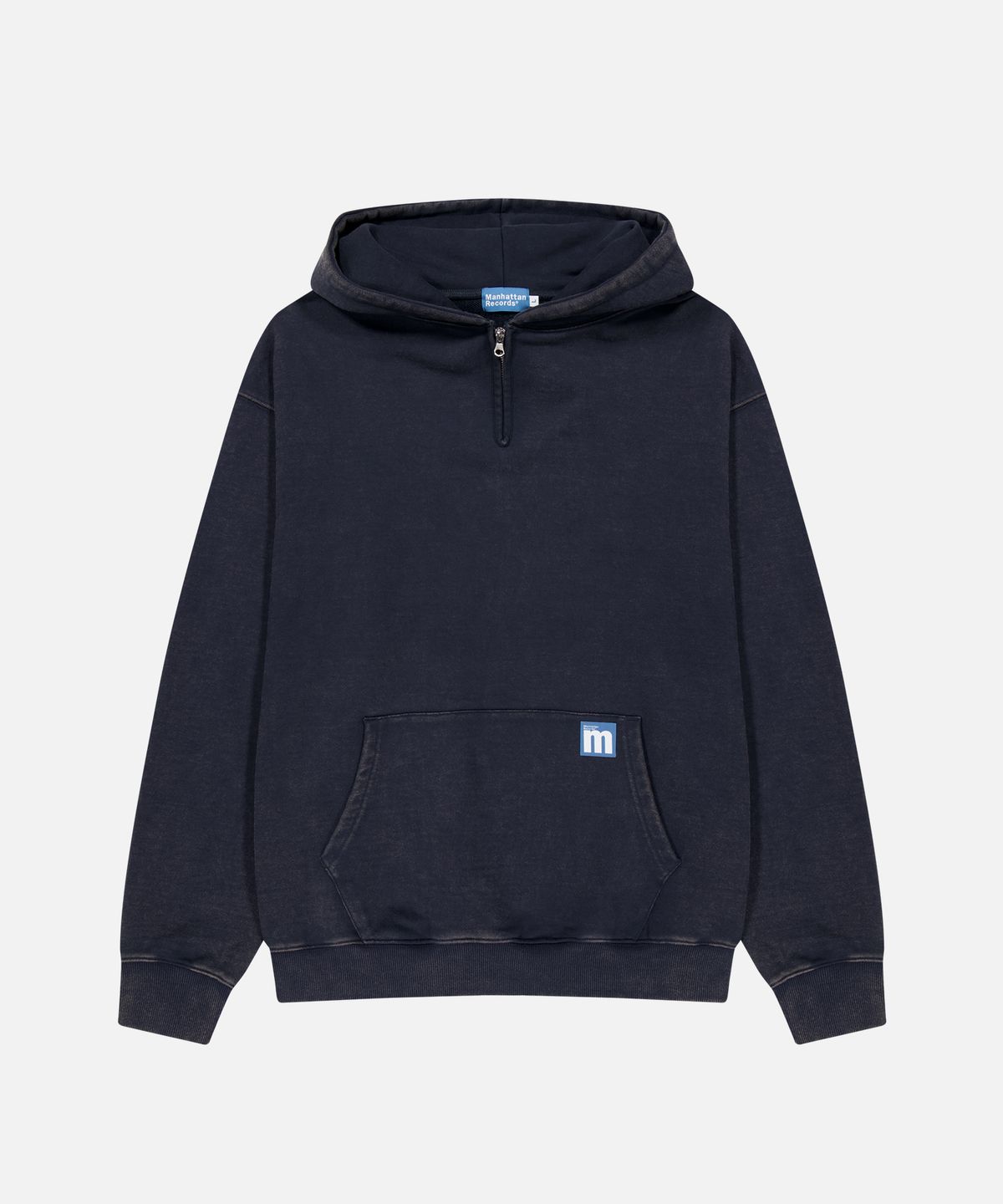 맨하탄레코즈(MANHATTAN RECORDS) MR Washed Half Zip Up Hoodie - Navy
