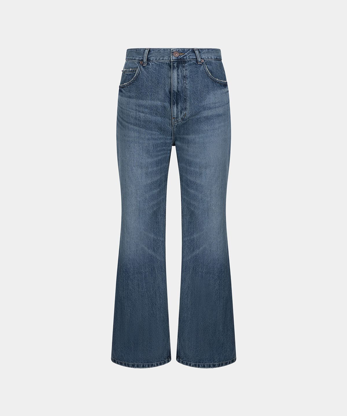 노이스(NOICE) W WASHED DISTRESSED FLARED JEANS - BLUE