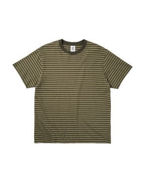 Y.E.S Thin Stripe Tee Khaki