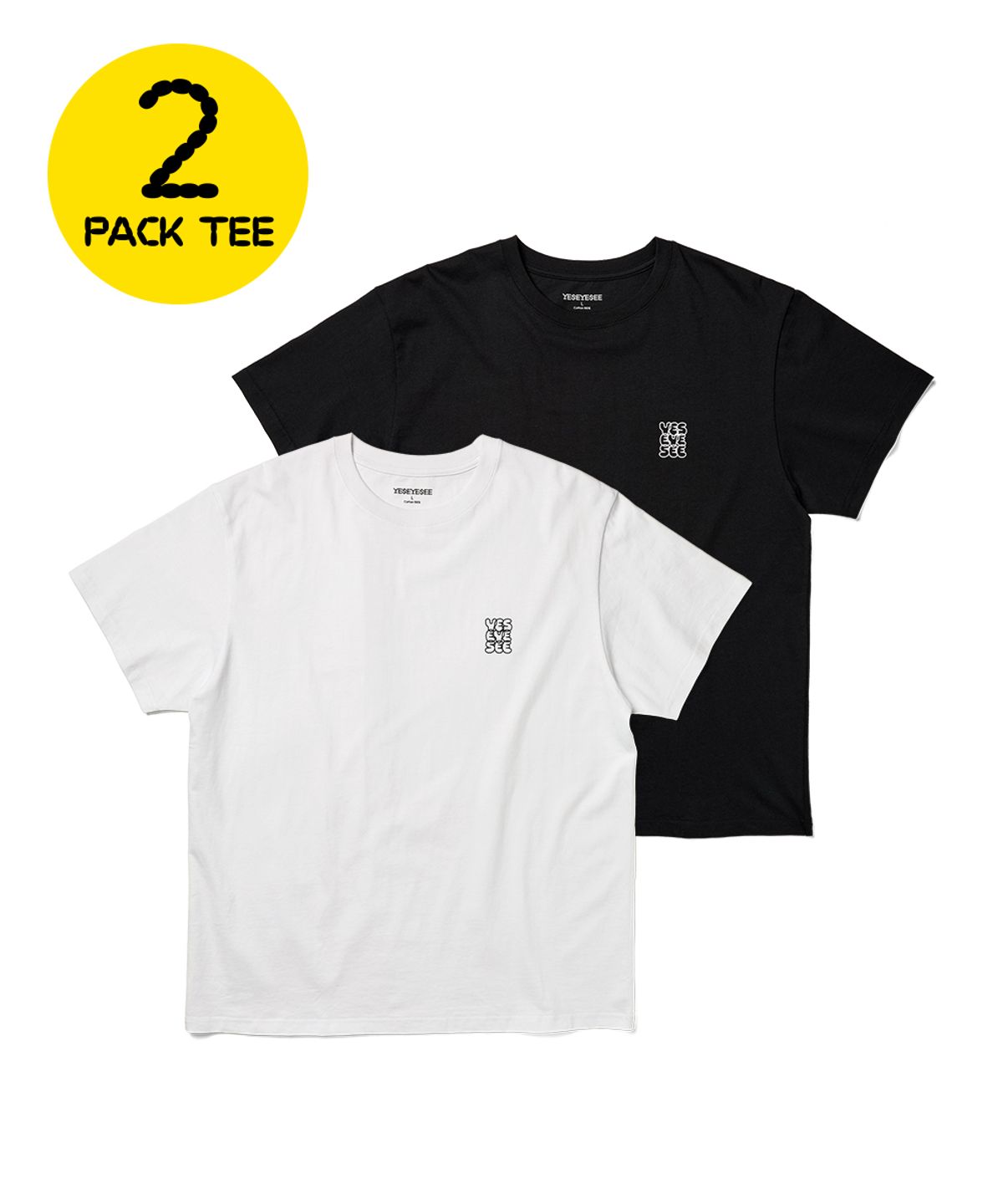 예스아이씨(YESEYESEE) C-Logo Easy 2 Pack Tee Multi