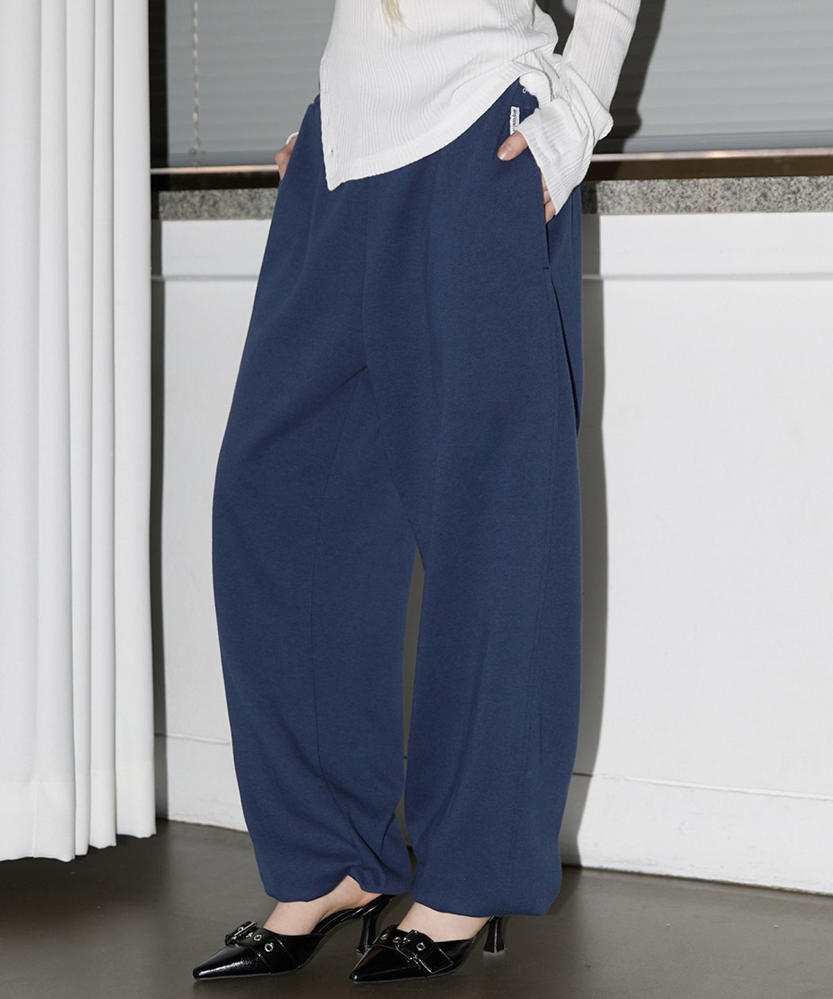 렌세(RENSE) RS String Wide Sweat Pants Blue