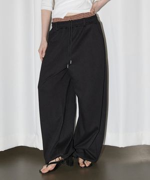 Double Waist Sweatpants Black