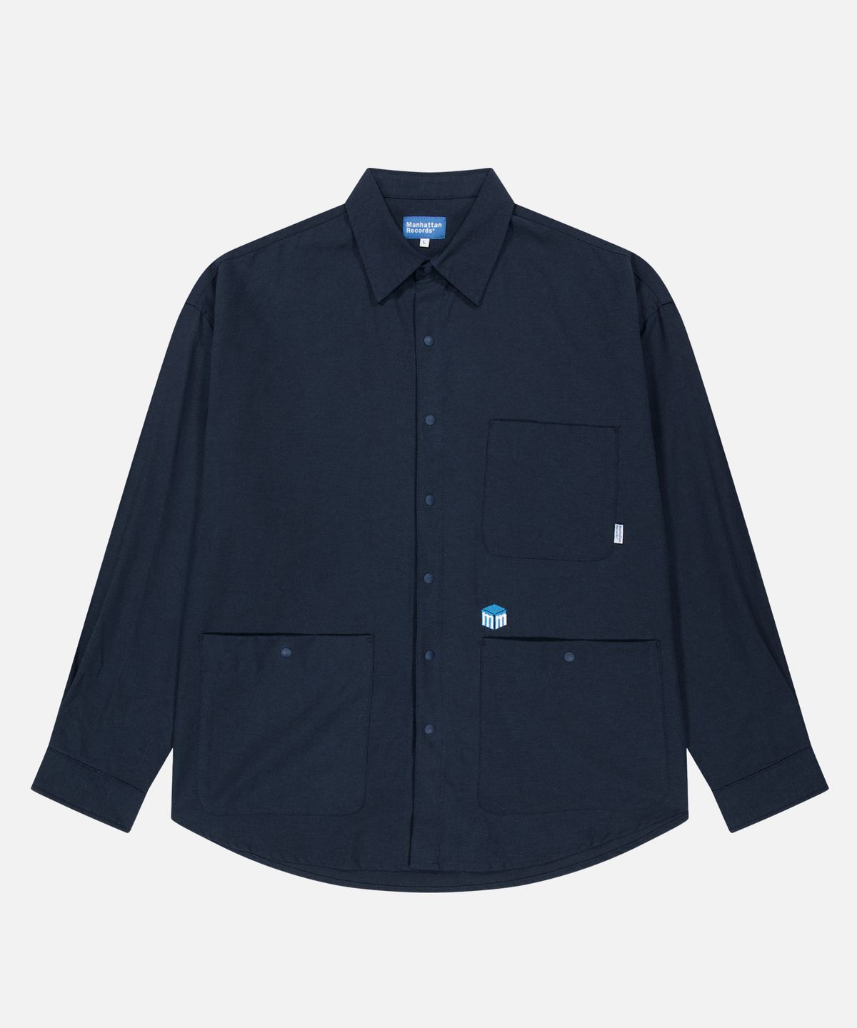 맨하탄레코즈(MANHATTAN RECORDS) MR 7in. Vinyl Pocket Shirt - Navy