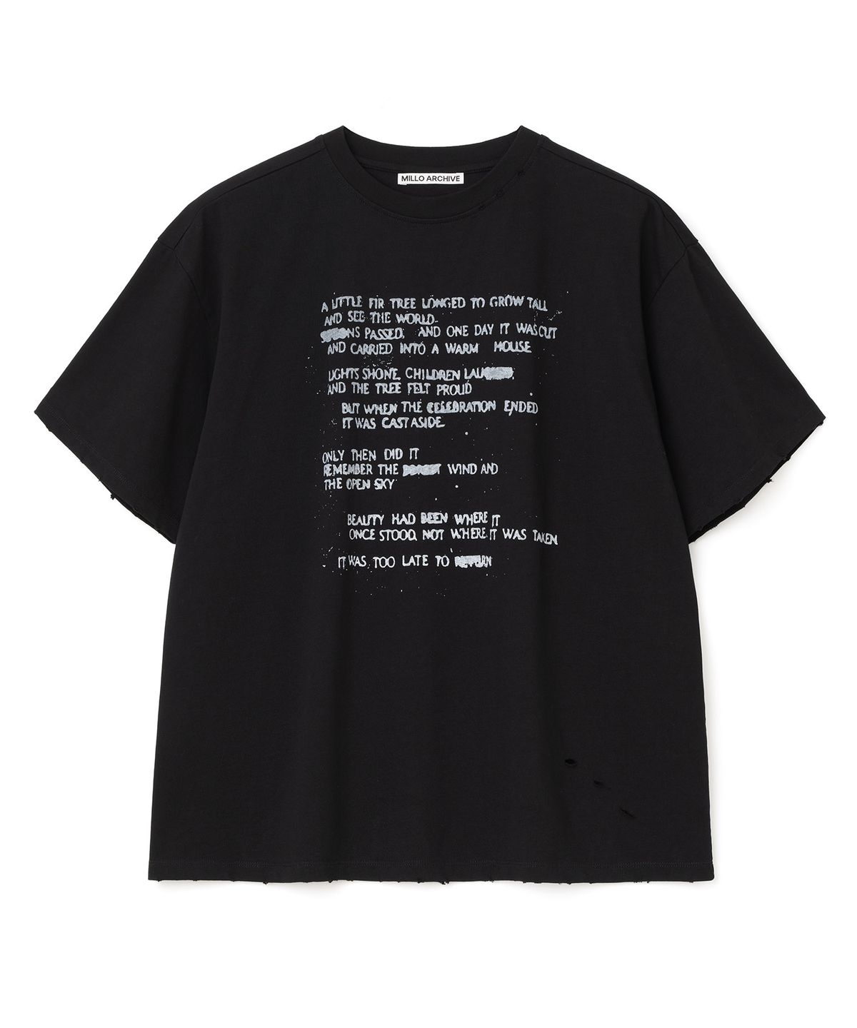 밀로 아카이브(MILLO ARCHIVE) 피르 타이포 티셔츠 [블랙]