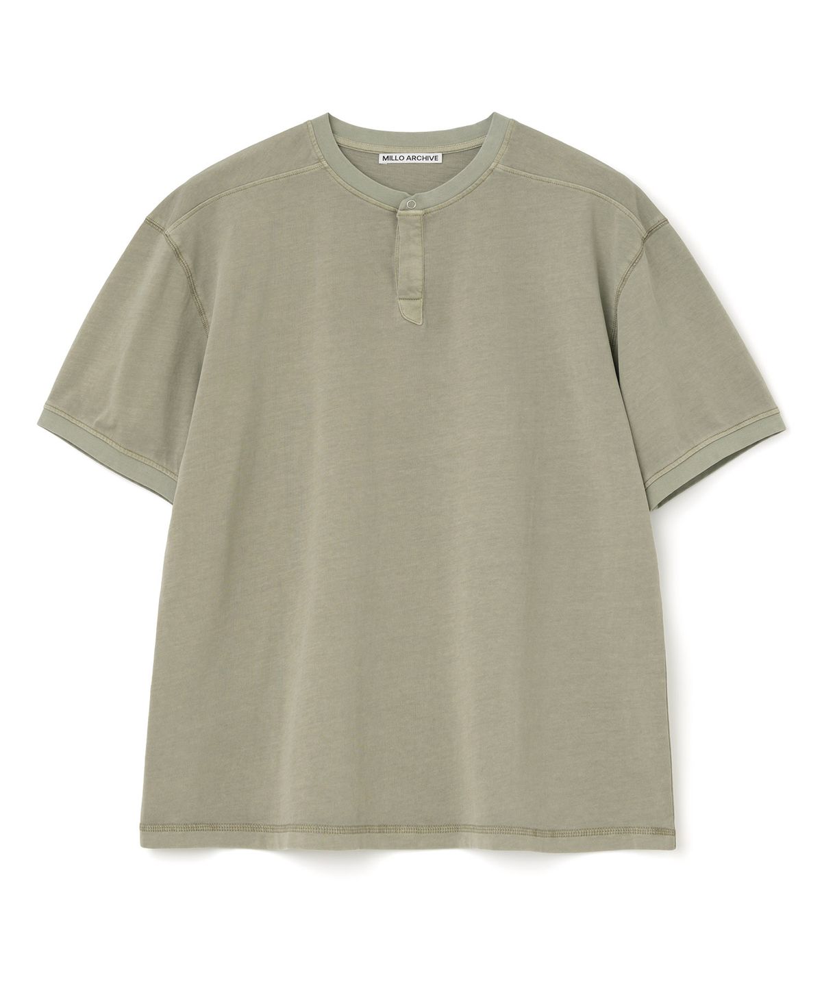 밀로 아카이브(MILLO ARCHIVE) 클라인 워시드 헨리넥 티셔츠 [워시드 카키]