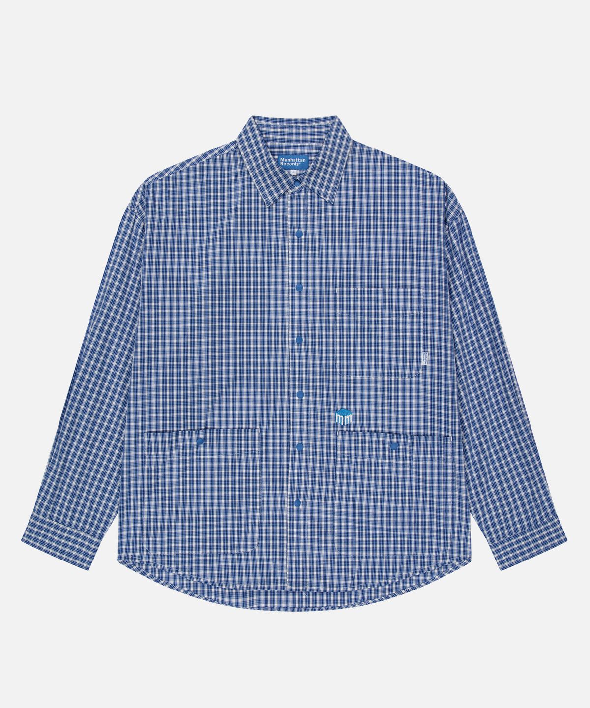 맨하탄레코즈(MANHATTAN RECORDS) MR 7in. Vinyl Pocket Shirt - Blue