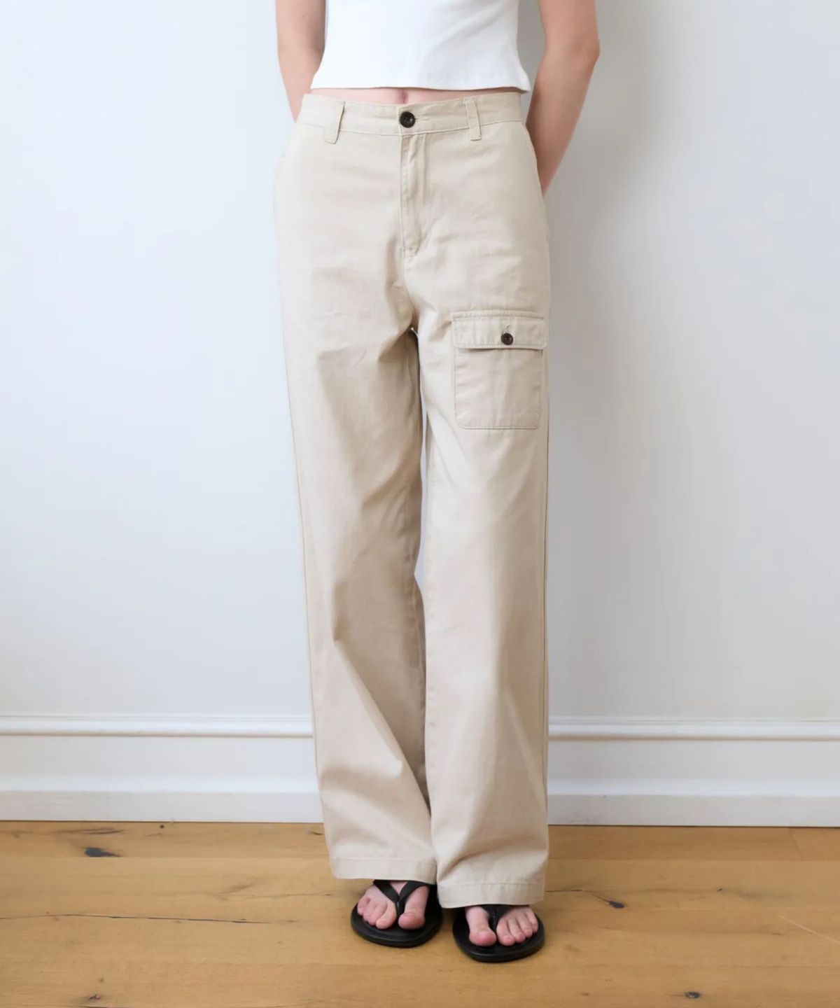 얼디르(EOLTR) [리퍼브]Cotton Wide Pocket Pants, Beige