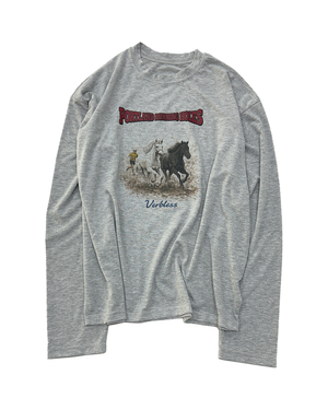 포틀랜드 러닝 홀스 크롭 긴팔 티셔츠 (그레이)