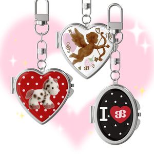 Vintage Mix 타원/하트 거울키링-6Type