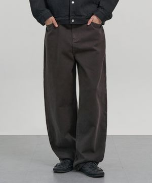 데일리 커브드 코튼 팬츠 (CHARCOAL)