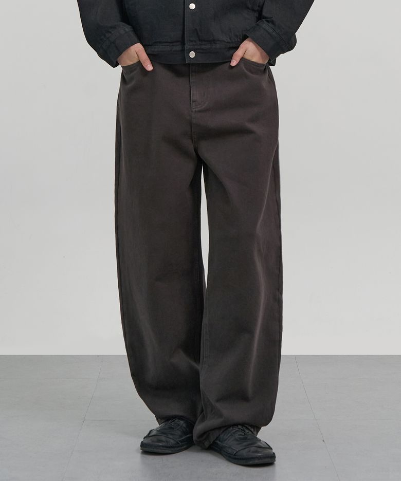 데일리 커브드 코튼 팬츠 (CHARCOAL)