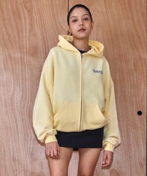 Faded Surfer Logo Hoodie Zip-Up - Washed Yellow